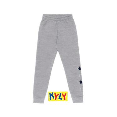 Imagem de Calça Infantil Feminino Moletom Pelúciado Kyly, Mescla estrelas, 8