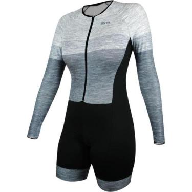 Imagem de Macaquinho Manga Longa Feminino Sportxtreme Comfort Mescla Cinza, P, C