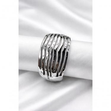 Imagem de Bracelete Feminino 13005E em Liga Metálica 6cm X 5cm Prata Moderno Largo Elegante
