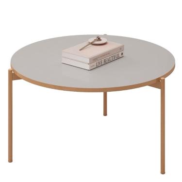Imagem de Mesa De Centro Redonda Para Sala Pé Metal Nala D04 Bali - Mpozenato