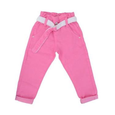 Imagem de Calça Jeans Infantil Feminina Dipopini Clochard Rosa CPF078, Rosa, 02