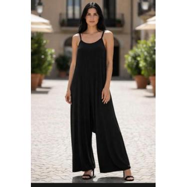 Imagem de Macacão Pantalona Saruel Alcinha Com Bolso - nascimentomodas2020, Pret