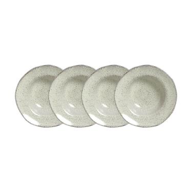 Imagem de Conjunto de Pratos de Sobremesa Orgânico Pistache Stoneware 4 Peças 250ML Verde Porto Brasil