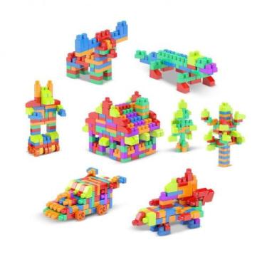 Imagem de Brinquedo para Montar Sacola Construção CLICK 440 Peças - [Marca Do Pr
