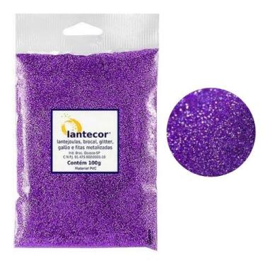 Imagem de Glitter de PVC Metalizado Pacote c/ 100g - Lantecor  Papelaria  Escola