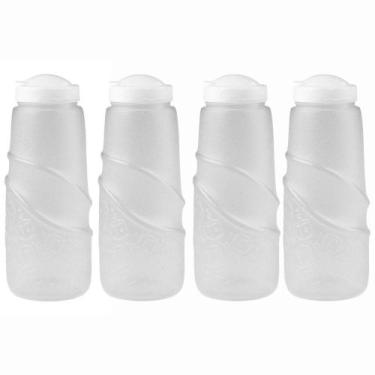 Imagem de 4 Garrafa De Água Jarra Suco Geladeira Tampa Higiênica 1 Litro - - Pan