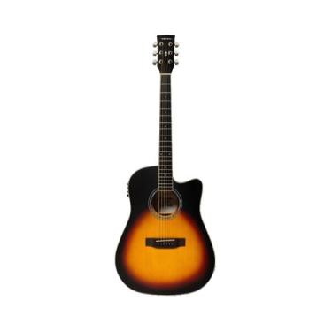 Imagem de Violão Folk Cutaway Elétrico Vogga Sunburst Versalis VCP480