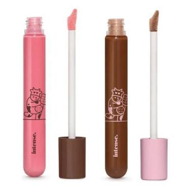 Imagem de Oboticário kit 2x gloss labial Deleite Chocolatudo rosa e marrom - Obo