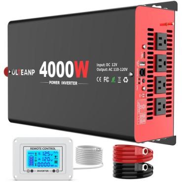 Imagem de Inversor de Energia OLTEANP 4000W 12V DC para 110V AC com 4 Tomadas