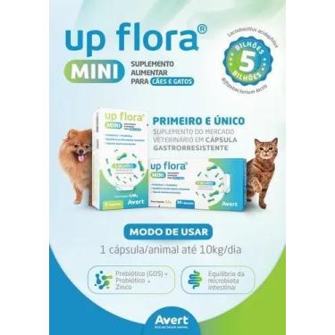 Imagem de Up Flora Mini suplemento para cães e gatos 8 cápsulas Avert
