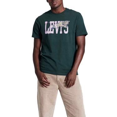 Imagem de Camiseta Levi's. - Verde Escuro & Rosa. - Levi's LB001-2043