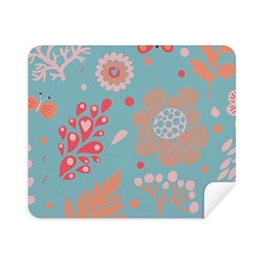 Imagem de Blue Leaves Pano de limpeza de pintura de flores Limpador de tela 2 peças Tecido de camurça