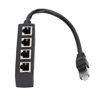 Imagem de Adaptador Ethernet RJ45, adaptador divisor de 1 a 4 portas, adaptador de cabo de rede RJ45, blindagem de interferência eletromagnética externa, compatível com ADSL, Hub, Switch, TV, SetTop Box, roteador