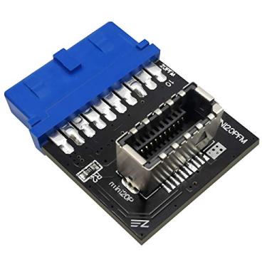 Imagem de EZDIY-FAB USB 3.0 (3,1 Geração 2) Cabeçalho interno (19-pinos) para USB 3,1/3.2 Tipo C (20 pinos) Adaptador de painel frontal A-Key