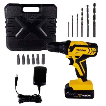 Imagem de Parafusadeira a Bateria 12v PFV012 3/8" 17 peças Vonder