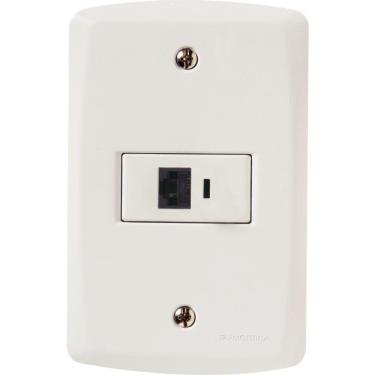 Imagem de Conj 4x2 1 Tomada Rj45 Cat. 6 Tramontina Lux2 Branco