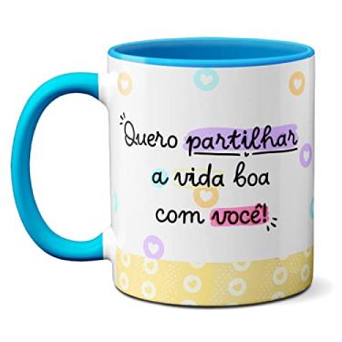 Imagem de Caneca Flork Namorados Quero Partilhar A Vida Boa Com Você (Azul)