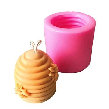 Imagem de vela 3D Bee Honeycomb – vela silicone 3D para colmeia – sabonete feito à mão para fondant, gelo para chocolate, doces, gomas, decoração bolos, suprimentos para fazer sabonete