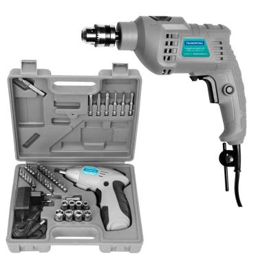 Imagem de Kit Especial Pais De Furadeira 500W + Parafusadeira + Maleta