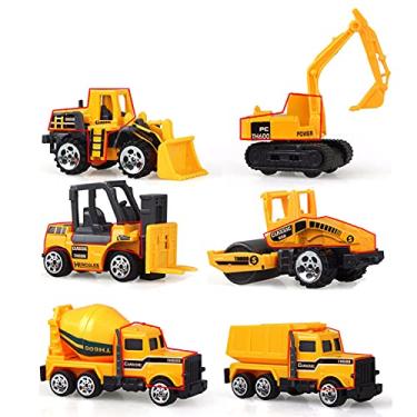 Imagem de Kiboule em 1 caminhão de construção de liga fundida caminhão de transporte de veículos com uma empilhadeira buldôzer caminhão misturador de rolo de estrada caminhão basculante e escavadeira função de ejeção de carro caminhão de transporte