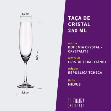 Imagem de Jogo com 2 Taças De Cristal Para Champagne 250 ml Milvus Bohemia