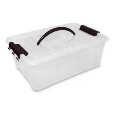 Imagem de Caixa Organizadora 7,3 L Plástica Transparente Com Travas