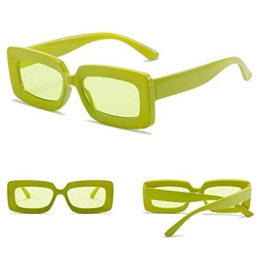 Imagem de Óculos de Sol Quadrados Populares Tendência Estilo Vintage Cor Doce Retângulo Óculos de Sol Feminino Óculos de Sol UV400 Óculos De Sol,3,Outros