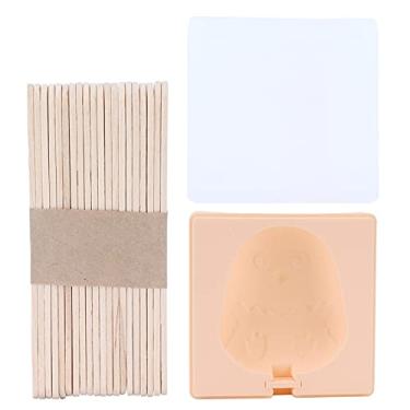 Imagem de Molde de sorvete DIY,fabricante de barras de gelo de silicone, suporte de bandeja de sorvete para crian?as com palitos de laranja para fazer sorvete, doces, biscoitos, bolos(chicken), Molde de S