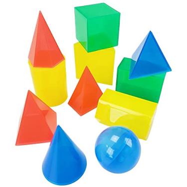 Imagem de Sólidos Geométricos Em Plástico Pedagógico Aluno 11 Peças MMP