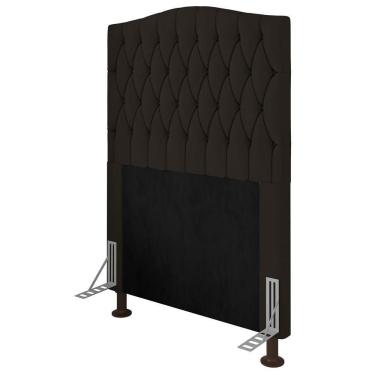 Imagem de Cabeceira Estofada Box Solteiro Greta 90cm Com Frame Marrom