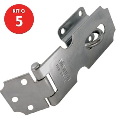 Imagem de Kit 5 Porta Cadeado Zincado 114mm Aliança