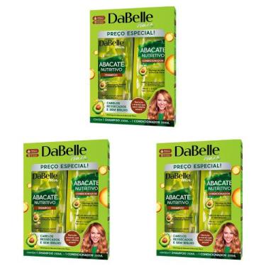 Imagem de Kit 3 Und Kit Dabelle Hair Abacate Nutritivo Shampoo 250ml + Condicona