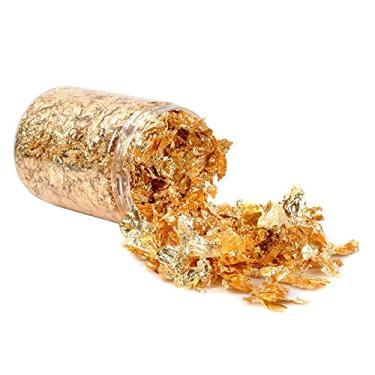 Imagem de Flocos de folha de ouro, flocos de folha de ouro para resina, flocos de folha metálica de 10 g, para arte de unhas, pintura, artesanato, fabricação de joias de resina, artesanato DIY, geleca e