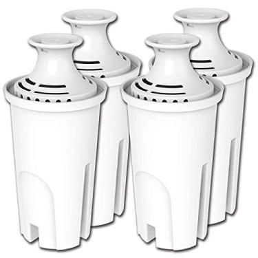 Imagem de PUREUP Pacote com 4 filtros de água padrão compatíveis com jarras Brita e sispensers, filtros de reposição de jarro premium