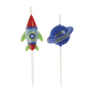 Imagem de Velas de festa de aniversário para palheta do espaço sideral 6 unidades