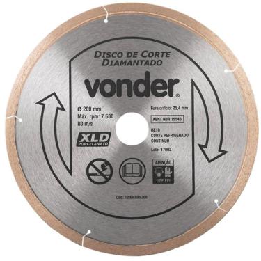 Imagem de Disco De Corte Diamantado 200Mm Contínuo Porcelanato Vonder