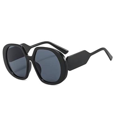 Imagem de Óculos de Sol Feminino Redondos Brancos Grandes Grandes Armações D Luxo Grande Gradiente Óculos de Sol Hipster Vintage Óculos Óculos Femininos, C1 preto preto, UV400