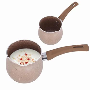 Imagem de Panela de leite antiaderente leve, mini pote de caf¨¦ com leite para manteiga de caf¨¦ e chocolate 10 cm conjuntos de ch¨¢ bules e servidores de caf¨¦ (caf¨¦)