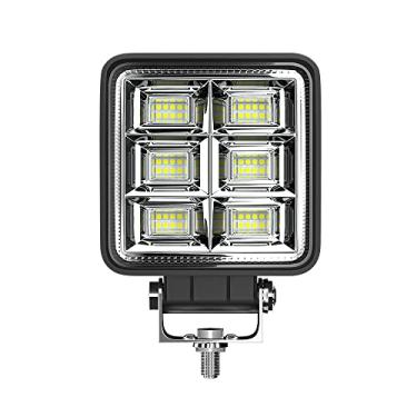 Imagem de Farol de Milha Auxiliar Universal Quadrado Automotivo10-30V Bivolt 144W Super Forte, Longo Alcance 48 Leds, Para Carro Moto Caminhão Off Road Trator Maquina