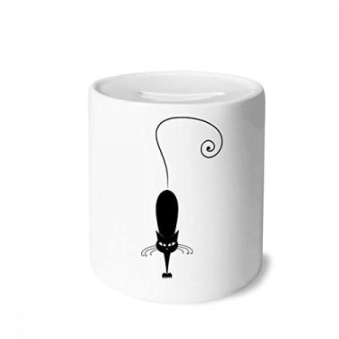 Imagem de DIYthinker Caixa de dinheiro preta para amantes de animais de estimação com desenho de animal caixa de cerâmica porta-moedas presente de cofrinho