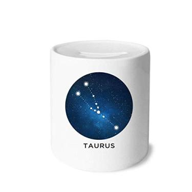 Imagem de DIYthinker Taurus Constelação Signo do Zodíaco Caixa de Dinheiro Caixa de Cerâmica Porta-Moedas Presente