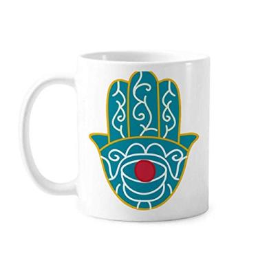 Imagem de Caneca de cerâmica com estampa de olho vermelho à mão com estampa do Egito