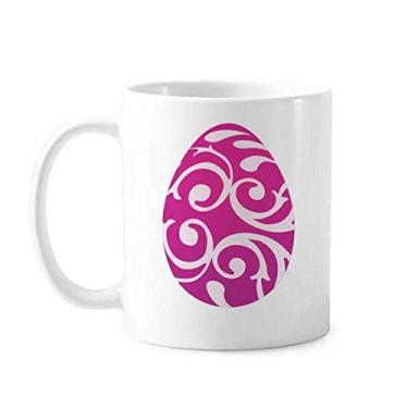 Imagem de Caneca de cerâmica com design de ovo roxo festival de religião de páscoa xícara de porcelana de café