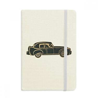 Imagem de Caderno clássico preto com desenho de carros e capa dura em tecido oficial