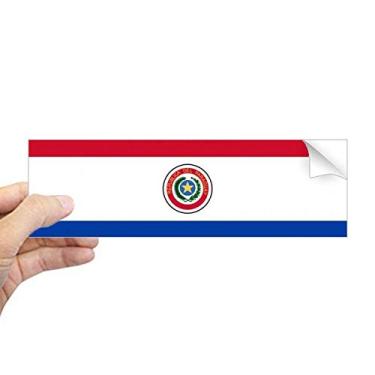 Imagem de DIYthinker Adesivo retangular de para-choque com bandeira nacional da América do Sul do Paraguai para janela