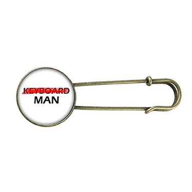 Imagem de Don't Be A Keyboard Man Art Deco, presente moderno retrô, broche de metal