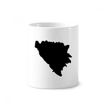 Imagem de Porta-canetas de dente com mapa da Bósnia e Herzegovina Caneca de cerâmica com suporte para lápis