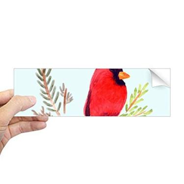 Imagem de DIYthinker Adesivo retangular vermelho de pássaro Magpie para janela de notebook