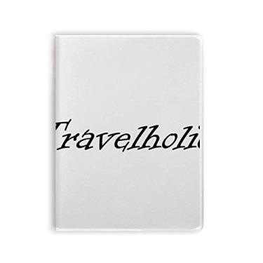 Imagem de Palavra estilosa Travelholic Art Déco, presente, moderna, caderno, capa de chiclete, diário capa macia
