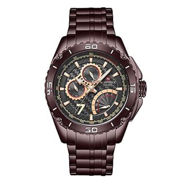 Imagem de Relógio digital masculino NAVIFORCE Relógio masculino à prova d'água esportivo de luxo aço inoxidável analógico militar quartzo relógio de negócios relógio de pulso, NF9183-CE/CE, M